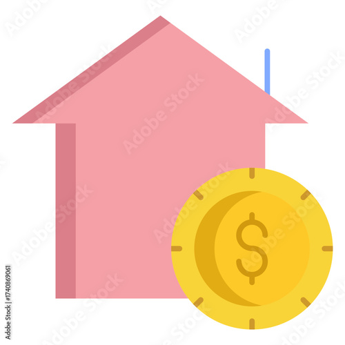 home invest flat icon design