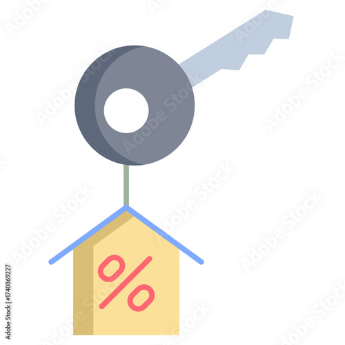 property key flat icon design
