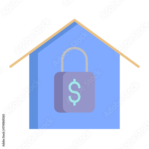 slod hous lock flat icon design