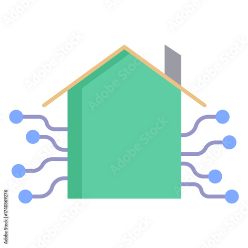 home technology flat icon design