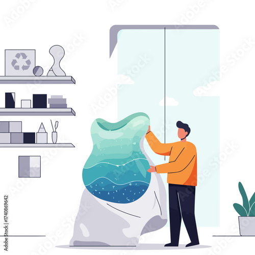 Recycling concept showing environment protection