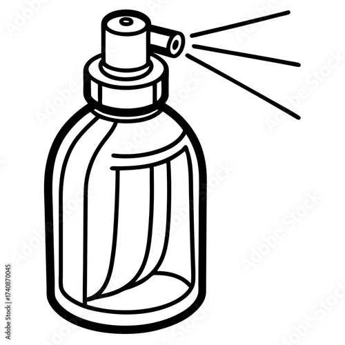 Room spray line art vector