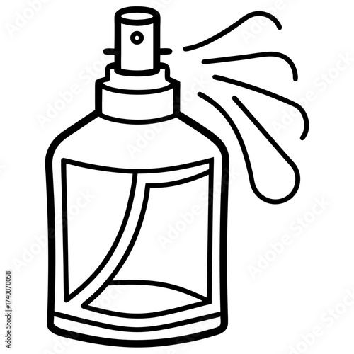 Room spray line art vector