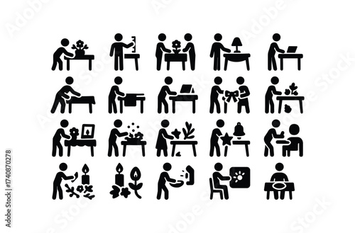 vector solid black filled icons Centerpieces (Scenes)