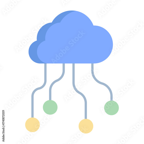 cloud server flat icon design