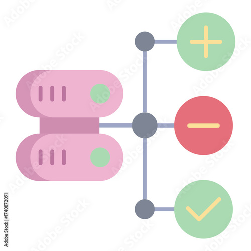 database modification flat icon design