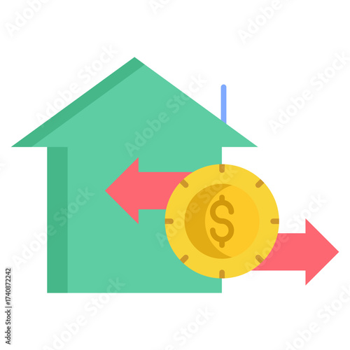 home invest flat icon design