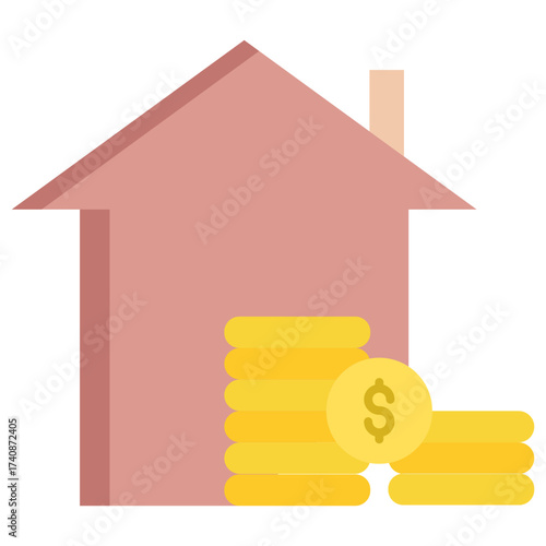 home value flat icon design