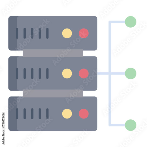 server flow flat icon design