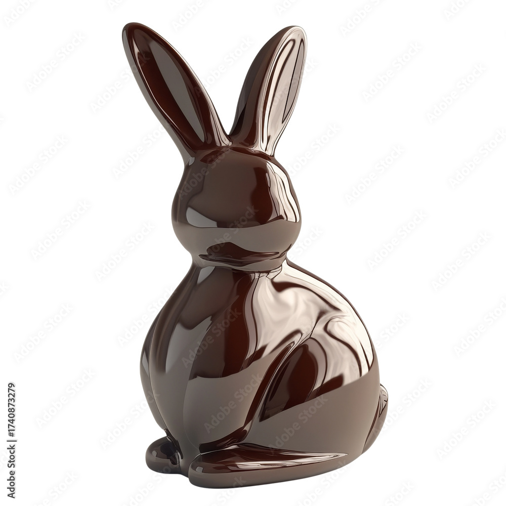 Obraz premium Luscious Chocolate Easter Bunny Delightful Treat Isolated on White Background