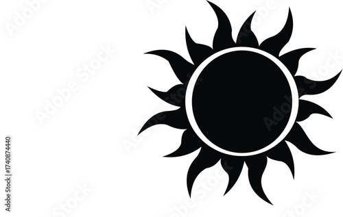yellow sun icon isolatated on white backgrorund modern simplr