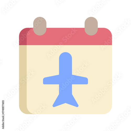 flight calendar flat icon design