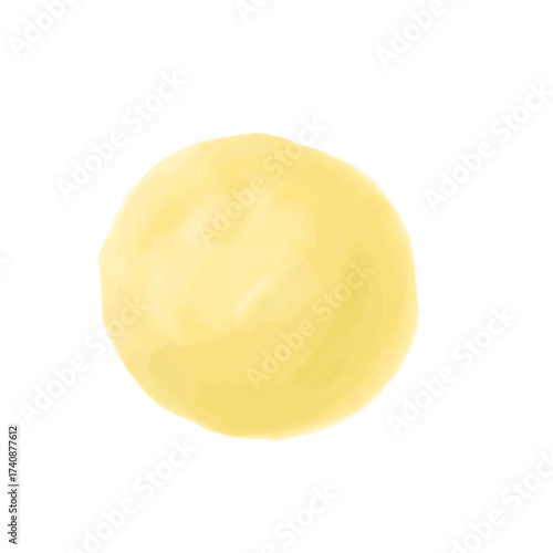 水彩風の黄色い丸のイラスト