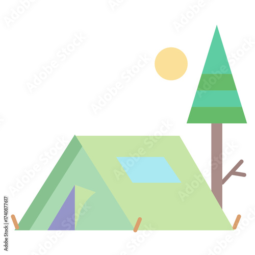 tent flat icon design
