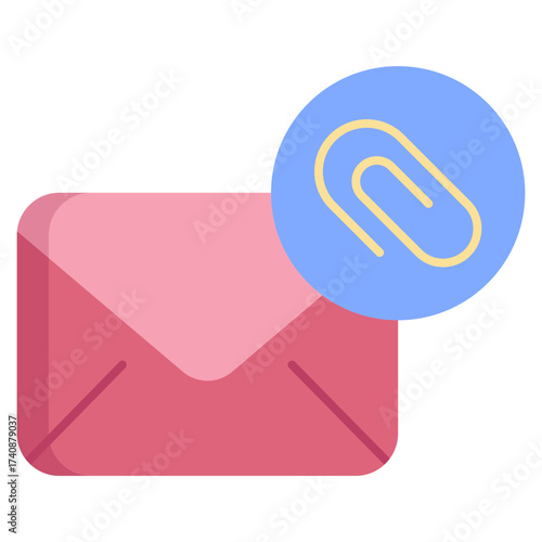 email attachment flat icon design