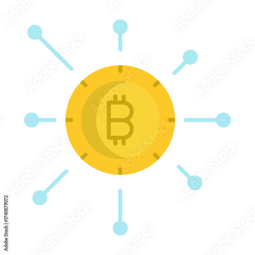 bitcoin network flat icon design