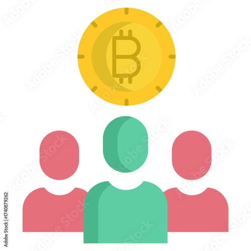 bitcoin investors flat icon design