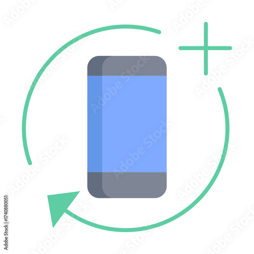 mobile reboot flat icon design