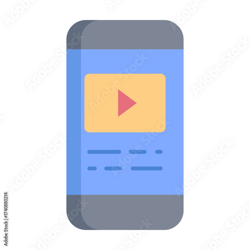 mobile movie flat icon design