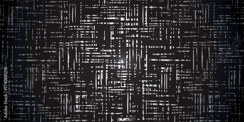Intricate abstract digital grid pattern with intersecting white lines on a dark textured background.