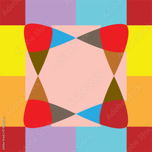 Colorful Abstract Teardrop Burst Seamless Pattern
