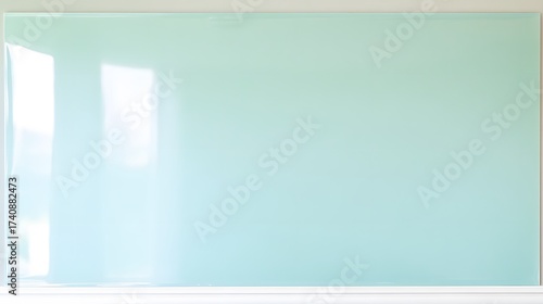 Light blue glass whiteboard for business presentation or design template