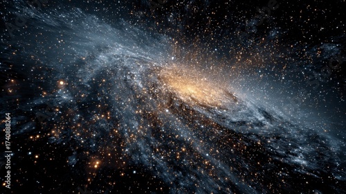 Wallpaper Mural Majestic Distant Galaxy and Supercluster with Bright Cosmic View Torontodigital.ca