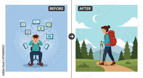 Conceptual Icons Representing Key Business and Personal Development Concepts Communication, Growth Mindset, Collaboration, and Time Management