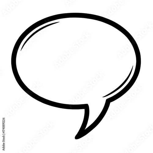 Blank comic speech bubble vector icon for dialogue, chat, and thought. Perfect empty cartoon balloon design element for communication, message boxes, and graphic design projects, suitable for web and