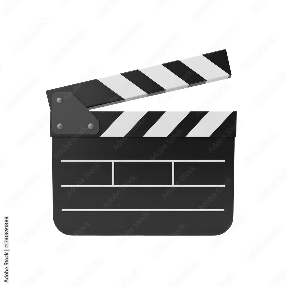Fototapeta premium Classic black and white movie clapperboard symbol for film production and filmmaking