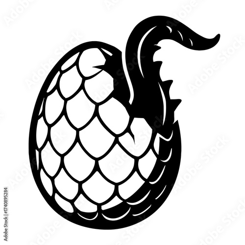 Stylized black and white silhouette of a textured hop cone, essential for craft beer brewing, featuring distinct scale patterns and a graceful organic stem, perfect for logos, branding, and modern bot