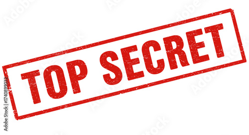 Top secret stamp red rectangle red text red border isolated graphic element secret information confidential document classified isolated on white background