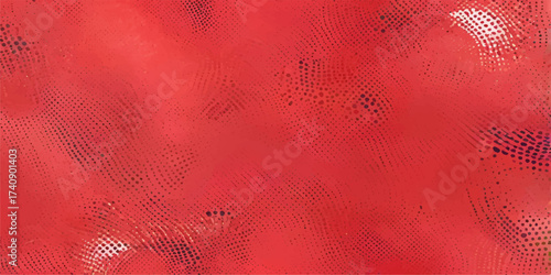 Distressed vintage red grunge paint texture on an aged wall backdrop for a Christmas or dark art design