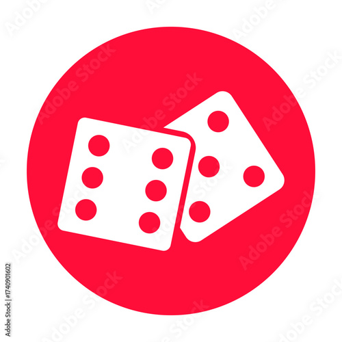 Dices flat icon vector for a race to guess the numbers or a gambling game illustration