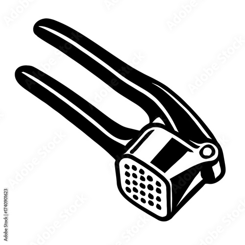 Premium Garlic Press Mincer: Essential Kitchen Tool for Effortless Crushing & Finely Chopping Cloves. Durable Stainless Steel Design, Easy Clean, Ergonomic Handles for Home Chefs & Professional Cooks.