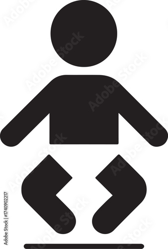 PrintSimple black silhouette icon of a baby sitting