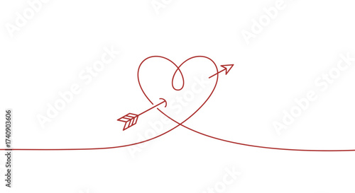 Heart with arrows illustration , romantic design