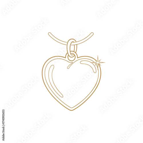 Golden heart-shaped pendant on a delicate chain, minimalist design