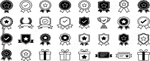 Reward icon set vector. Success icon, Contains icons 