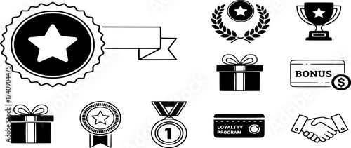 Reward icon set vector. Success icon, Contains icons 