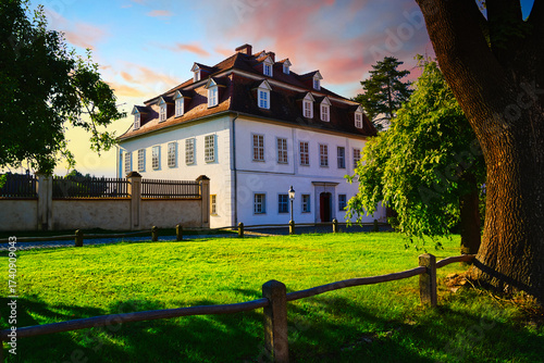 Zinzendorf - Schloss, Abend, Berthelsdorf, Oberlausitz, Sachsen, Moravian Church, Brüdergemeine