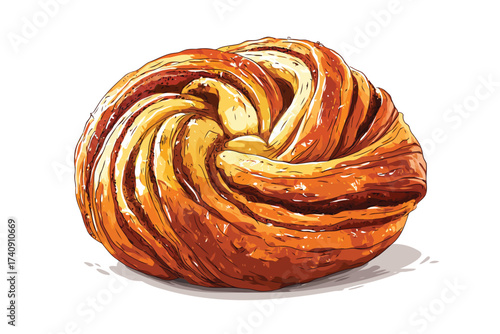 Danish pastry bakery french isolated