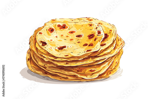 Flour tortilla tasty round isolated