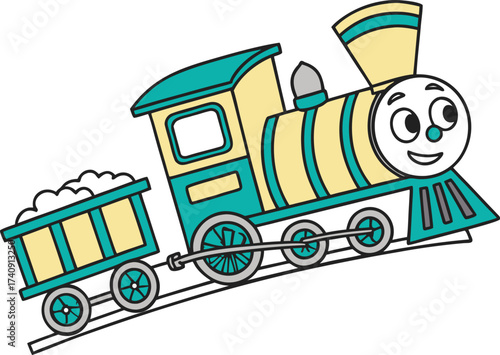 cartoon locomotive train vector.