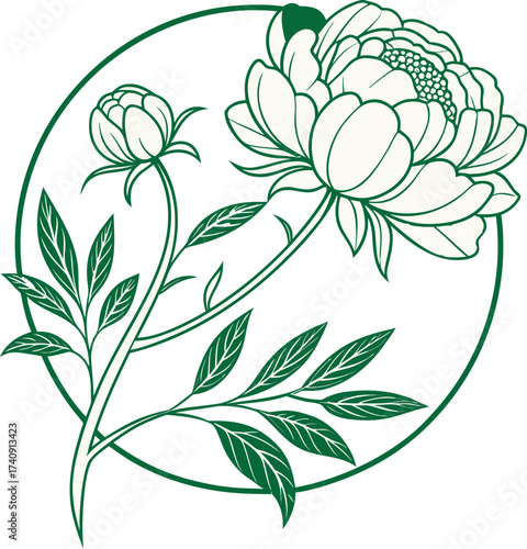 Floral vector design with leaves and branches illustration.