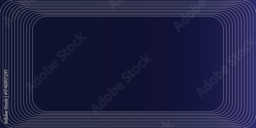 Abstract glowing blue circle lines on dark background. Retro style. Geometric stripe line art design. Modern shiny blue lines pattern. Technology futuristic concept. Vector illustration
