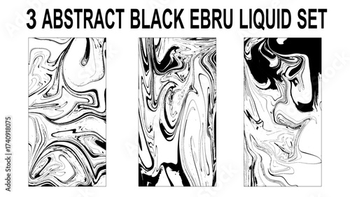 Set of Marble wavy pattern. Abstract background illustration. Ebru, Turkish marbling art background collection. Suminagashi. Hand drawn marbling illustration technique. Watercolor stains, abstract.
