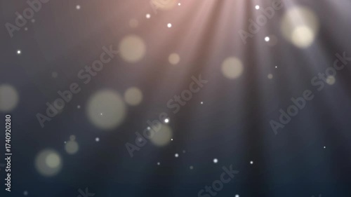Soft Bokeh Lights and Dust Particles with Light Rays Background
