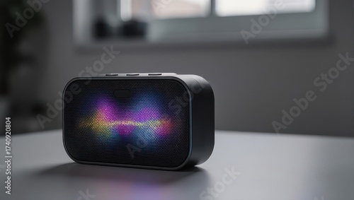 Portable Bluetooth Speaker with Colorful Light Display.