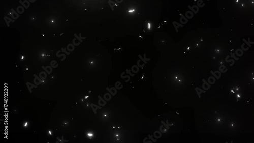 Glowing White Stars and Particles on Dark Background Loop